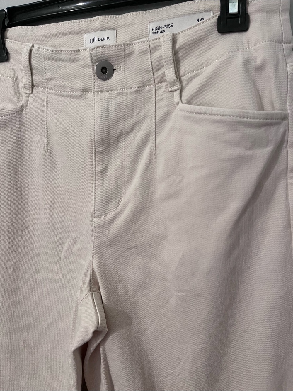 J. Jill Women's High Rise Wide Leg Jeans in Cream 10P - Picture 2 of 10